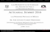 LAS M ´ A DEL S V S ACTUARIAL SUMMIT 2016 Summit/2016/8.pdf · 3 Anualidades (ciertas y contingentes). 4 Primas. 5 Reservas matema´ticas. 6 Fondos de pensiones. Dr. Jose´ Antonio