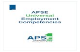 2019 APSE Universal Employment Competencies€¦ · developers, employment consultants, placement support specialists, etc.) 6) ... type of jobs available, and locations of job sites