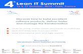4 Lean IT Summit€¦ · they extended and enhanced Scrum at many software companies, helped write the Agile Manifesto in 2001, and authored the «Scrum Guide». Jeff Sutherland CEO