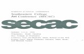 SCHEDULE of ANNUAL CONFERENCE Southeastern College Art ... · SCHEDULE of ANNUAL CONFERENCE Southeastern College Art Conference (SECAC) October l.l-1.6, 1996 Charleston, South Carolina