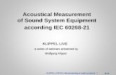 Acoustical Measurement of Sound System Equipment according ... · 7. Amplitude Compression –less output at higher amplitudes 8. Harmonic Distortion Measurements –best practice