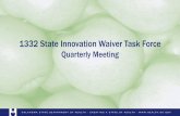 1332 State Innovation Waiver Task Force - Oklahoma Task Force... · 2017-11-01 · 5 min . Dr. Terry Cline PhD, Secretary of Health and Human Services : 1332 Reinsurance Waiver &