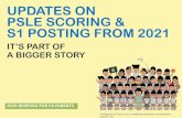 UPDATES ON PSLE SCORING & S1 POSTING FROM …...The PSLE Score replaces the T-score aggregate. The PSLE Score ranges from 4 to 32, with 4 being the best. Students will be placed in