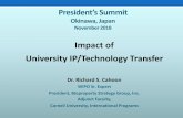 Impact of University IP/Technology Transfer · Impacts of IP-based University Technology Transfer 19 •An awareness of the role IP can play in serving the university’s goals of