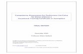 Competency Assessment for Performers List Entry for those ...€¦ · Competency Assessment for Performers List Entry for those without a Vocational Training Certificate or Exemption