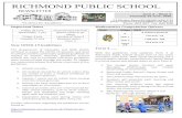 RICHMOND PUBLIC SCHOOL · 2020-06-26 · RICHMOND PUBLIC SCHOOL NEWSLETTER Thank you to Richmond Public School’s P & C for their sponsorship of our school Newsletter Term 2 –