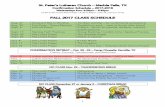 FALL 2017 CLASS SCHEDULE - stpetersmarblefalls.orgstpetersmarblefalls.org/wp-content/uploads/2017/09/... · 1 St. Peter’s Lutheran Church – Marble Falls, TX Confirmation Schedule