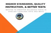 HIGHER STANDARDS, QUALITY INSTRUCTION, & BETTER TESTS · 2020-04-14 · HIGHER STANDARDS, QUALITY INSTRUCTION, & BETTER TESTS MOVING TO SMARTER BALANCED TESTS IN ENGLISH LANGUAGE