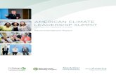 AMERICAN CLIMATE LEADERSHIP SUMMIT · 6 American Climate Leadership Summit 2016 Recommendations Report THANK YOU TO OUR EMCEES SUMMIT OPENING REMARKS Lynn Goldman M.D., M.P.H.,M.S.,