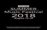 SUMMER Music Festival 2018 · Music Festival 2018 August 17-18. FESTIVAL SCHEDULE Friday, August 17th Interactive Multimedia Exhibition 12-7 pm | Digital Arts & Humanities Commons