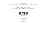 Report of the OVERSEAS PRIVATE INVESTMENT CORPORATION€¦ · report summarizes the projected development impact of the 80 new projects OPIC committed to support in Fiscal Year 2016