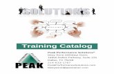 Peak Performance Solutions Training Catalog · Company Certifications include: Women's Business Enterprise National Council (WBENC), North Central Texas Regional Certification Agency