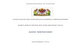 AIDE MEMOIRE - UNESCO · SEDP Secondary Education Development Programme TAMONGSCO Tanzania Association of Managers and Owners of Non-Government Schools and Colleges TCs ... milestones