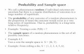 University of Toronto - Probability and Sample spacefisher.utstat.toronto.edu/~hadas/STA220/Lecture notes... · 2007-10-14 · week6 1 Probability and Sample space • We call a phenomenon