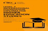 LEVEL 3 INTERNATIONAL FOUNDATION DIPLOMA FOR HIGHER ... · (TQT: 100 hours / 10 credits) Introduction to Accounting and Economics (TQT: 100 hours / 10 credits) Further Mathematics