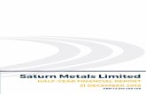 HALF-YEAR FINANCIAL REPORT 31 DECEMBER 2019€¦ · Saturn Metals Limited Director’s Report 4 Your directors present their report on Saturn Metals Limited (“Company” or “Saturn”)