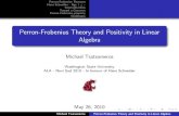 Perron-Frobenius Theory and Positivity in Linear Algebraala2010.pmf.uns.ac.rs/presentations/4g0900mt.pdf · Used in his masterful work on continued fractions (1907). Perron’s 1907