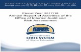 Fiscal Year 2017/18 Annual Report of Activities of the Fiscal Year 2017/18 … Fiscal... · 2018-09-19 · The report highlights accomplishments of the State System’s internal audit