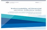 Enforceability of financial services industry codes Industry codes may develop and evolve over many