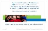 Reducing Readmissions: Care Transitions Toolkit · 2017-05-12 · preventable hospital readmissions. This body reconvened with new membership from April to June 2014. The Washington