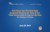 OVC FY 2019 Field-Generated Solutions for Tribal & Non ...€¦ · –Encourage evidence-based training and technical assistance, and/or –Develop strategic approaches for leveraging