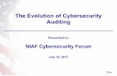 The Evolution of Cybersecurity Auditing€¦ · systems as part of financial audits in Financial Audit Manual ... Communicating results of audit . 17 . 18 Naba Barkakati, Ph.D, Chief