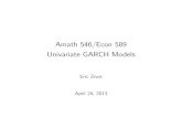 Amath 546/Econ 589 Univariate GARCH Models · Amath 546/Econ 589 Univariate GARCH Models Eric Zivot April 24, 2013