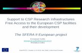 Support to CSP Research Infrastructures Free Access to the ... II... · Project presentation: funding and duration •SFERA II is funded by the European Union with the Framework Programme