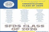 - St. Francis de Sales CONGRATULATIONS · CONGRATULATIONS to the CLASS OF 2020 We wish you all of God's Blessings and Good Luck in High School. stfrancisacademybh.org “Be who you