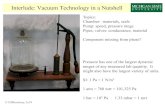 Interlude: Vacuum Technology in a Nutshell · Interlude: Vacuum Technology in a Nutshell © DJMorrissey, 2o19 Topics: Chamber: materials, seals Pump: speed, pressure range Pipes,