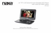 10” TFT LCD Swivel Screen Portable DVD Player with USB/SD ... · 24 Swivel Swivel mechanism allows you to adjust the angle and orientation of your screen for optimal viewing in