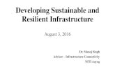 Developing Sustainable and Resilient Infrastructure · Developing Sustainable and Resilient Infrastructure August 3, 2016 Dr. Manoj Singh Adviser – Infrastructure Connectivity NITI