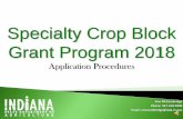 Specialty Crop Block Grant Program 2018 - IN.gov | The ... 2018.pdfAnn McCambridge Phone: 317-419-0200 Email: amccambridge@isda.in.gov Specialty Crop Block Grant Program 2018 Application