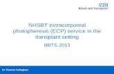 NHSBT extracorporeal photopheresis (ECP) service in the ... · NHSBT STS Clinical Team . Dr Khaled El-Ghariani Clinical Director Vacant post (Dr Massey ECP) Cons. Haematologist Bristol
