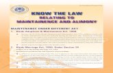 KNow THE LAw - Jhalsajhalsa.org/Jhalsa_Booklets_Web/2018/17112018/maintenance... · 2018-11-17 · 3. Hindu Marriage Act, 1955. Under Section 25 Section 25- PERMANENT ALIMONY AND