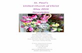 St. Paul's United Church of Christ May 2016 Newsletter · 5/2/2017  · Sappington arn 1015 S. Sappington Road all Ruth Haefner 314-846-8795. ... A schedule for 2016-2017 will come
