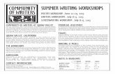 COMMUNITY SUMMER WRITING WORKSHOPS OFWRITERScommunityofwriters.org/wp-content/uploads/2015/05/2013...poets and writers. The following pages include information about these programs