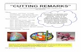 Volume 2014, Issue 10, October 2014 “CUTTING REMARKS”2 Cutting Remarks, Volume 2014, Issue 10, October 2014. Published monthly by the Old Pueblo Lapidary Club, 3118 N. Dale, Tucson,
