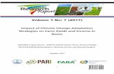 Impact of Climate Change Adaptation Strategies on Farm Yields … · 2019-11-08 · 2 Citation Adegbola, Y P, Ahoyo-Adjovi, N R, Hessavi P, Kouton-Bognon B, Montcho D and Mensah SE,