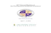 92nd Annual Meeting of the Pennsylvania Academy of Science...92nd Annual Meeting of the Pennsylvania Academy of Science Delaware Valley University April 1 – 3, 2016 GENERAL PROGRAM