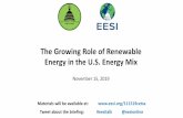 The Growing Role of Renewable Energy in the U.S. Energy Mix · State Renewable Policies Continue to Get More Ambitious Aggressive state renewable standards in populous states •