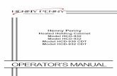 HCD-930 OM-FM05-021D 2-07 - Henny Penny · 2014-09-19 · HCD-930/932 & HCD-930/932 CDT SECTION 1. INTRODUCTION 1-1. HEATED HOLDING The Henny Penny Heated Holding Cabinets are designed