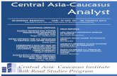 Central Asia-Caucasus Analyst - ETH Z · It serves to link the business, governmental, journalistic and scholarly communities and is the global voice of the Central Asia-Caucasus