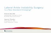 Lateral Ankle Instability Surgery - AOAO€¦ · Chronic Lateral Ankle Instability in 110 Patients: A Retrospective Cohort Study. J Foot Ankle Surg. 2018;57(1):31-37. • Kerr HL,