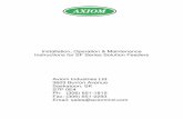 SF100, SF100-L SF100-HP and SF100-L-HP …Installation, Operation & Maintenance Instructions for SF Series Solution Feeders Axiom Industries Ltd. 3603 Burron Avenue Saskatoon, SK S7P