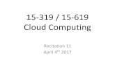 15-319 / 15-619 Cloud Computingmsakr/15619-s17/recitations/S17_Recitation11.pdf · 11:05pm - 11:30pm Mixed (Q1,Q2,Q3,Q4) 7500/2800/700/TBD 3+3+3+3=12% Query 4: Interactive Tweet Server