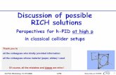 Discussion of possible RICH solutions€¦ · 3rd FCC Workshop, 13-17/1/2020 h-PID Silvia DALLA TORRE 1 Discussion of possible RICH solutions