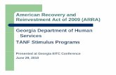 A i R dAmerican Recovery and Reinvestment Act of 2009 ... and VITA...TANF ARRA funds as an incentive to hire, train, and retain individuals z Emppy loyers will be recruited through