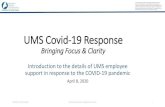 UMS Covid-19 Response · 4/8/2020  · 4/8/2020 v.2 ADA Accessible UMS Covid-19 Response: Bringing Focus & Clarity 2. ... UMS Voluntary Option to Select Temporary Furlough 7 X X X