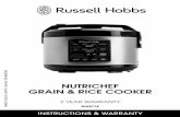 NUTRICHEF GRAIN & RICE COOKER · 1 rhgc14_ib_fa_150719 part no. t22-9000708 2 year warranty rhgc14 instructions & warranty nutrichef grain & rice cooker